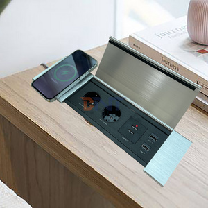 New Arrival Embedded Sliding Table Desk Power Socket with Hidden Outlet and USB Port