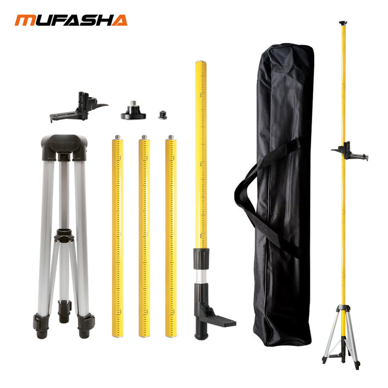 MUFASHA lift support tripod rod adjustable height thicken aluminum telescoping for self-Leveling laser  pole extend 3m ZCG300-T