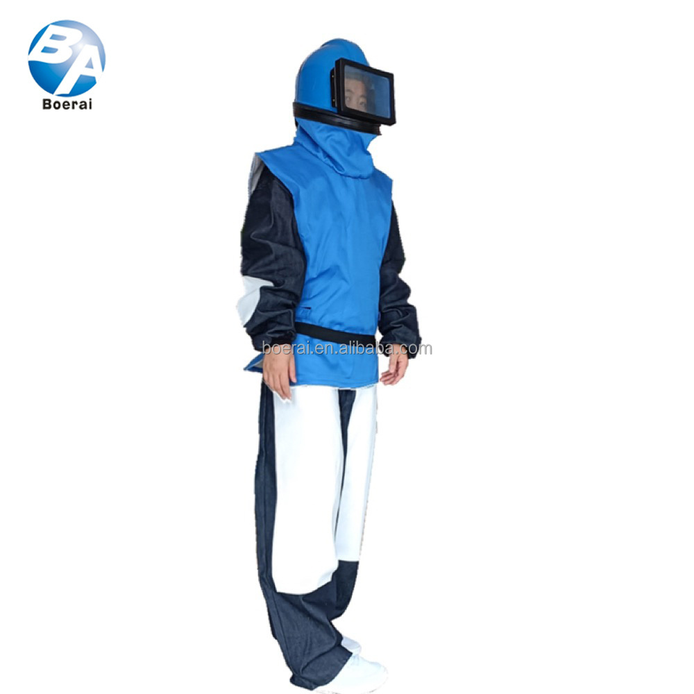 Industrial combined sandblasting suit A respiratory system with air conditioning