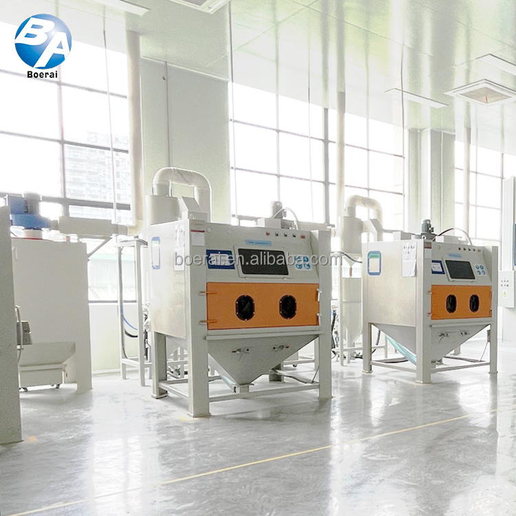 Direct pressure sandblasting cabinet with Cyclone - Pressure pot  and Independent dust collector