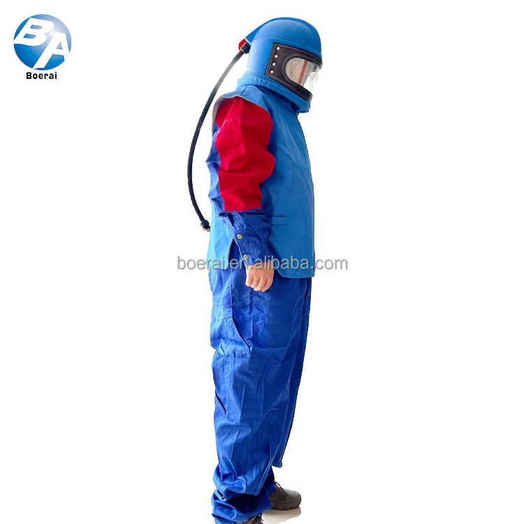 Industrial combined sandblasting suit A respiratory system with air conditioning