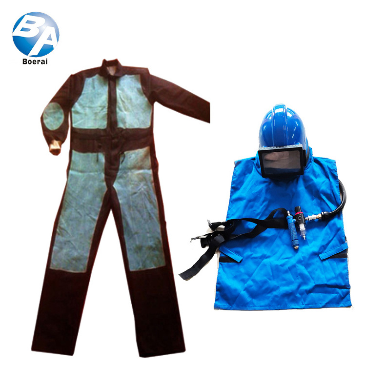 Industrial combined sandblasting suit A respiratory system with air conditioning