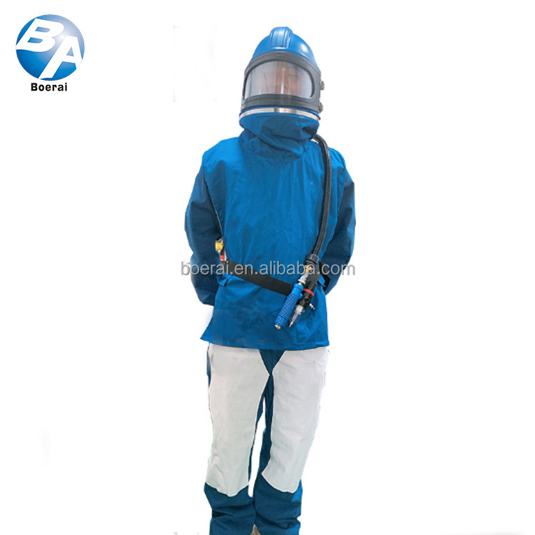 Industrial combined sandblasting suit A respiratory system with air conditioning