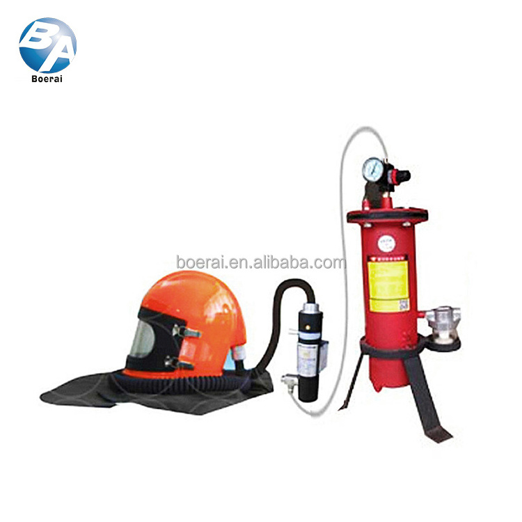 Sandblasting helmet with air purifying filtration system and air conditioning