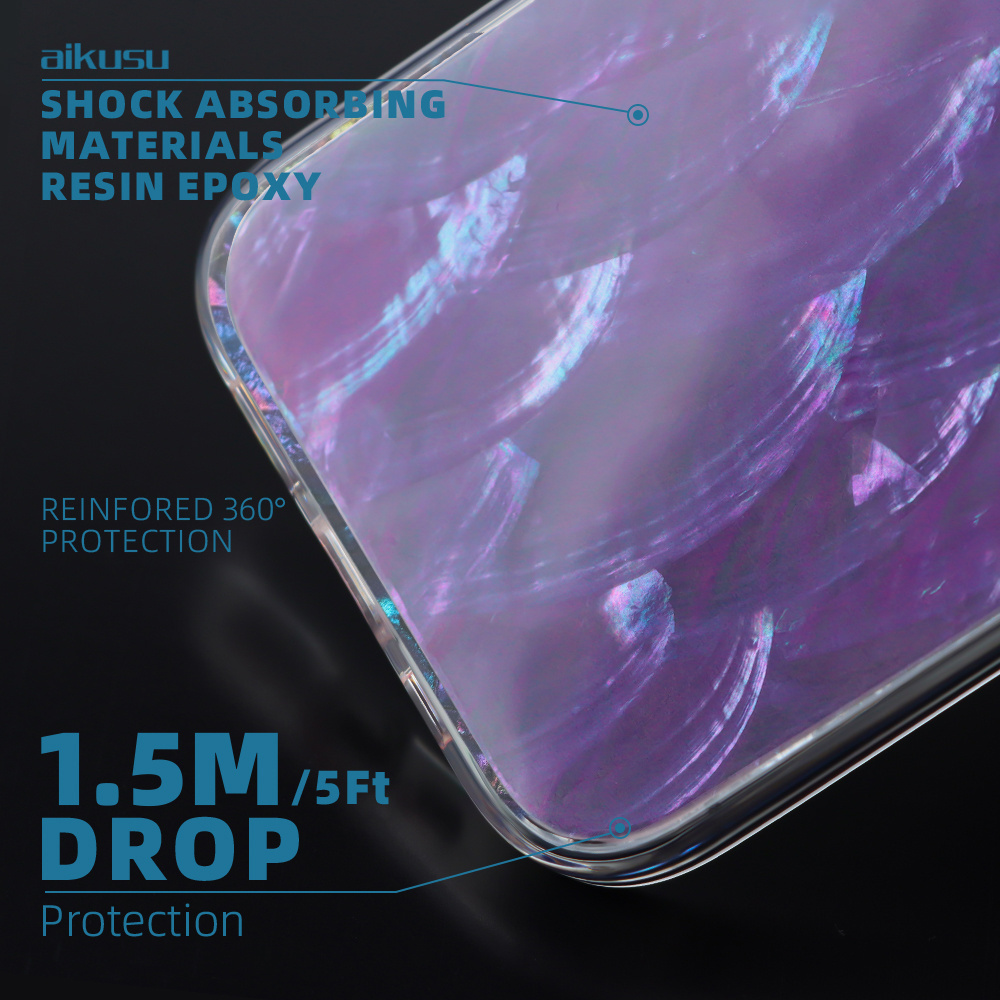 Aikusu Resin Epoxy Anti Yellow For Iphone 11 Woman Clear Purple Phone Cases Bulk Wholesale For Iphone Case Cute Shockproof