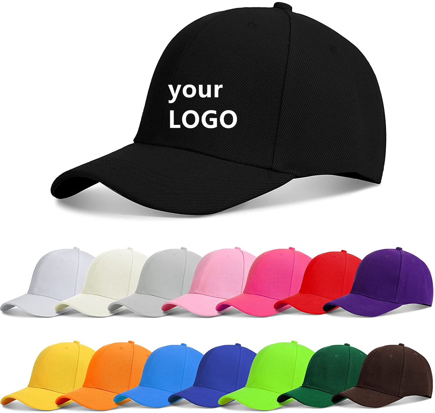 custom logo black snapback dad hats sports baseball cap for unisex