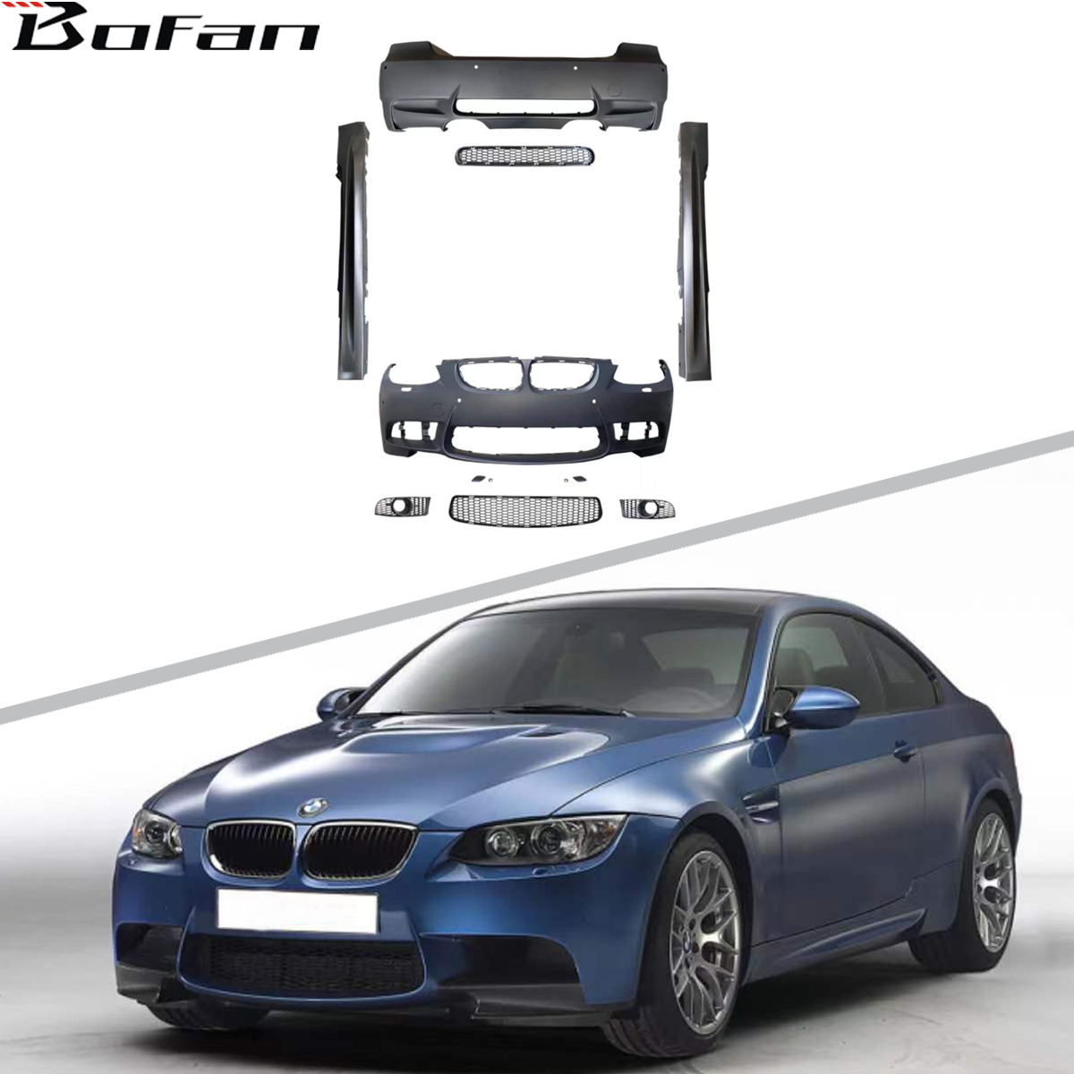 Auto Pats Body Kit PP Material M3 Style  Grille Side Skirts Body Kit For BMW 3 Series E92 M3 Bodykit