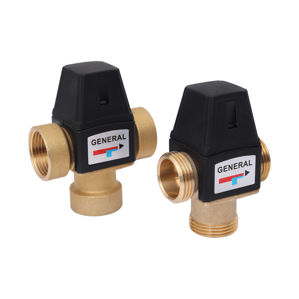 3 Way DN20 DN25  Mixing Valve male thread Brass Thermostatic for Solar Water Heater Tools Accessory