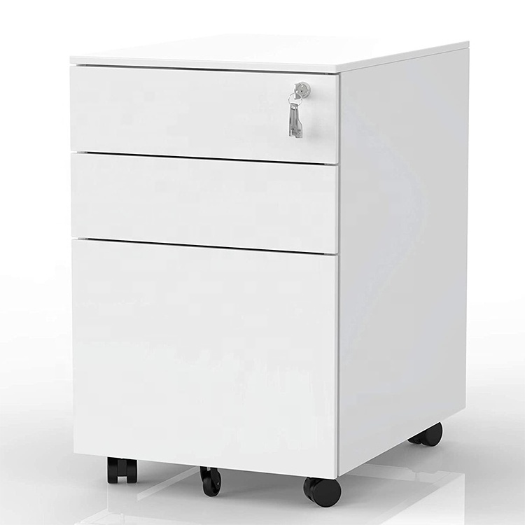 Movable metal  file cabinet with locks moves the base drawer cabinet