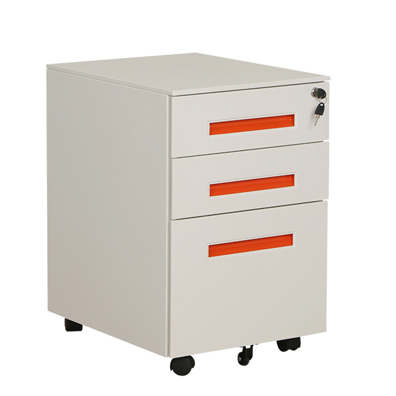 White whit lock office furniture Vertical 4 3 Drawers Metal Filling Cabinet 3 Layer Steel storage metal units file cabinet