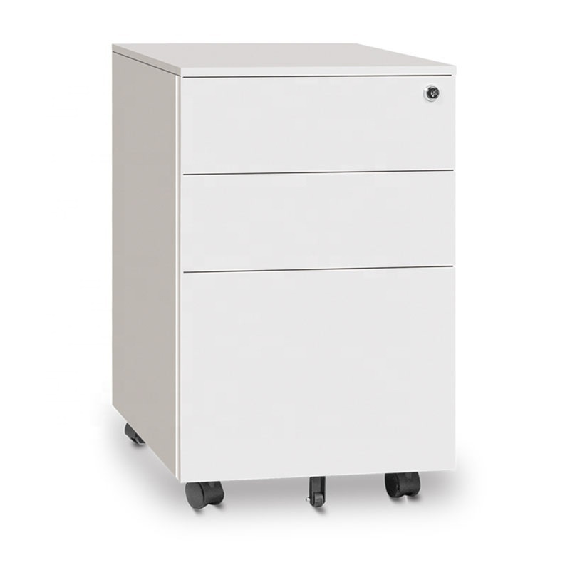 Movable metal  file cabinet with locks moves the base drawer cabinet