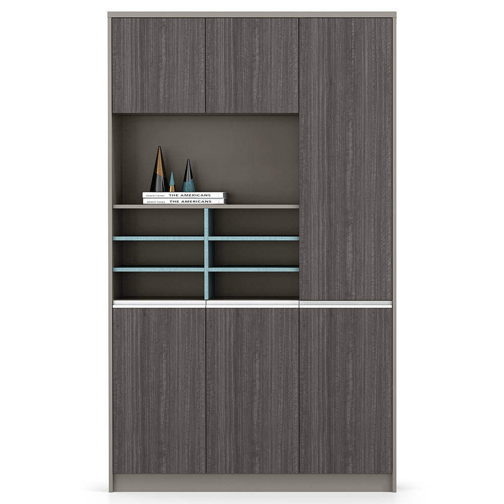 Custom luxury wooden boss Manager room large capacity locker mid-drawer with LED light and utility vertical file storage cabinet