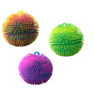 POM-POM BALLS Squishy Toys for Kids  8" Colorful Funny Hairy Puffer Ball Soft and Safe Toy