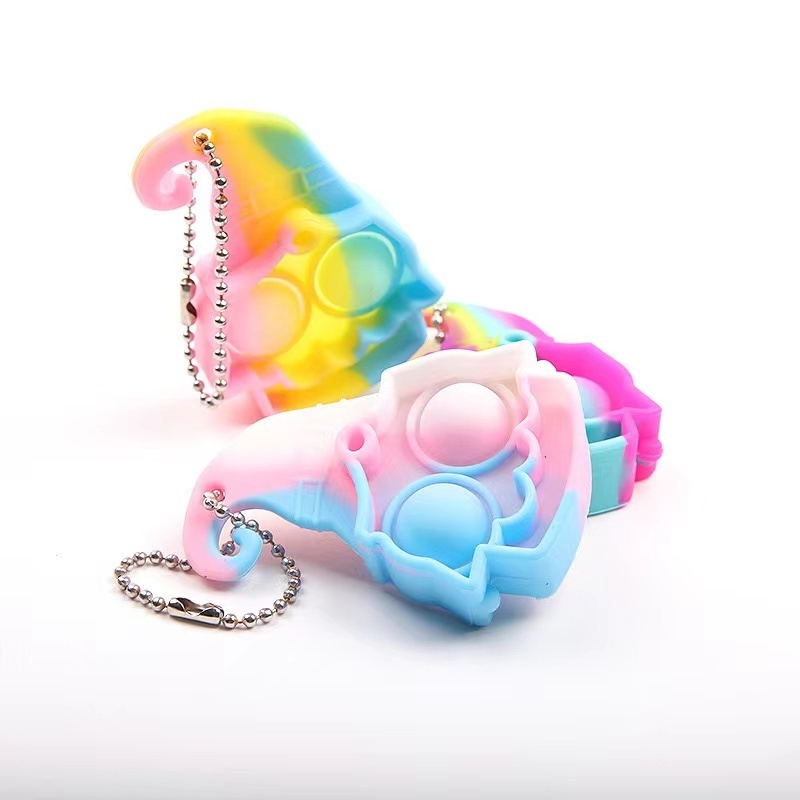 New Mini Pop Push Fidget Keychains Stress Relief Hand Toy Mini Push Pop Bubble Fidget Sensory Toys Anti-Anxiety Office Desk Toy