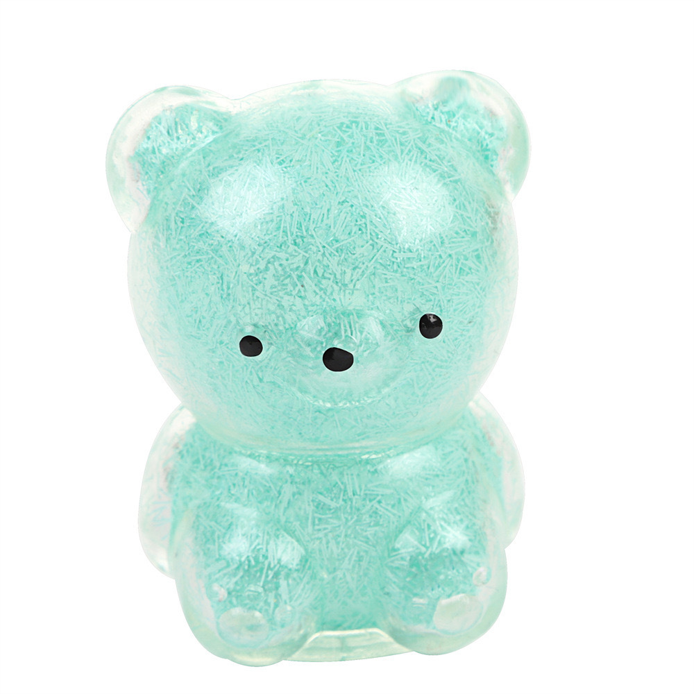 New Novelty TPR Fidget Anti-Stress Squeeze Ball little bear Anti Fidget toy Glitter Squeeze Ball