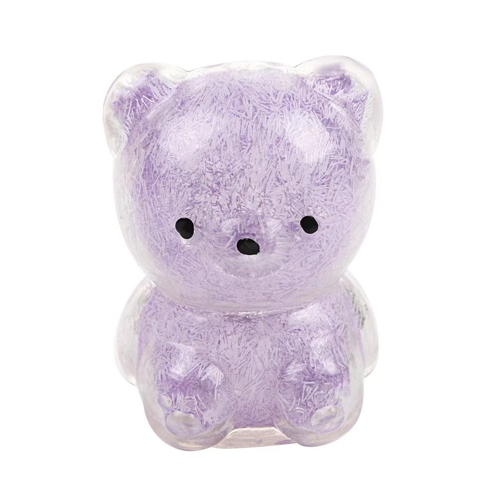 New Novelty TPR Fidget Anti-Stress Squeeze Ball little bear Anti Fidget toy Glitter Squeeze Ball