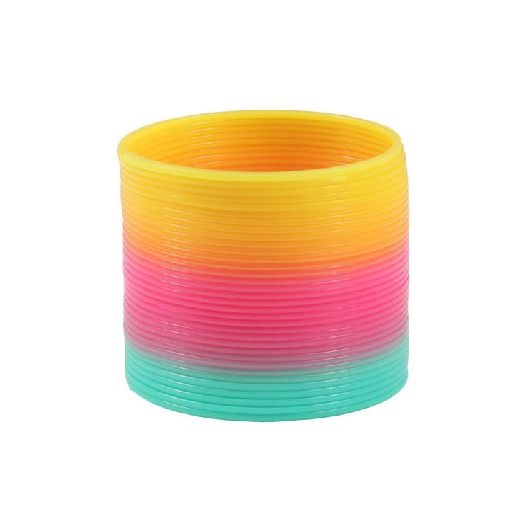 Colorful Plastic Fidget Toy Large rainbow circle spread children's toys Jumbo Magic Spring Coil Rainbow Toy