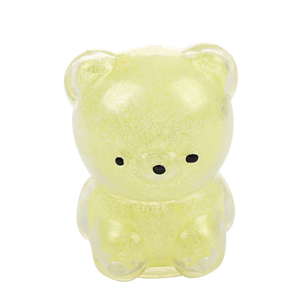 New Novelty TPR Fidget Anti-Stress Squeeze Ball little bear Anti Fidget toy Glitter Squeeze Ball