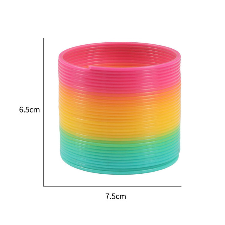 Colorful Plastic Fidget Toy Large rainbow circle spread children's toys Jumbo Magic Spring Coil Rainbow Toy