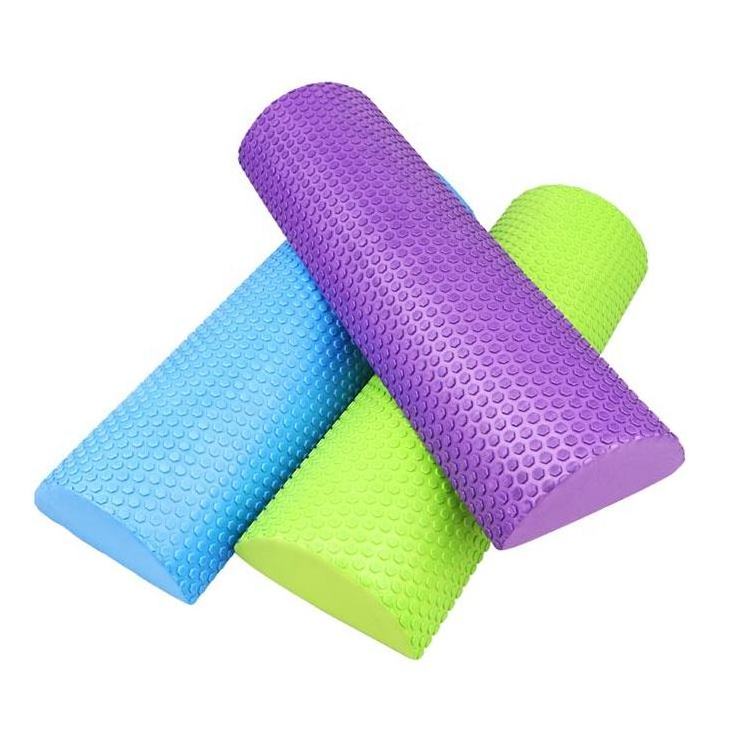 Wholesale high Density Colourful Half Round Soft EVA Foam Yoga Roller Fitness Pilates Foam Roller