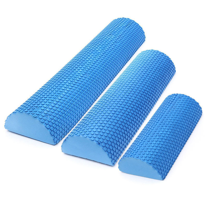 Wholesale high Density Colourful Half Round Soft EVA Foam Yoga Roller Fitness Pilates Foam Roller