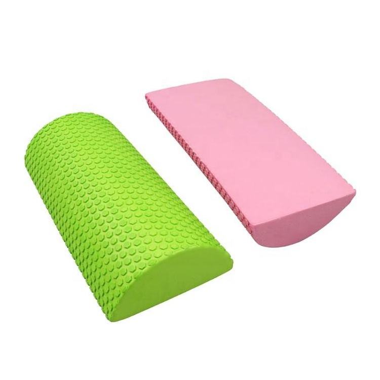 Wholesale high Density Colourful Half Round Soft EVA Foam Yoga Roller Fitness Pilates Foam Roller