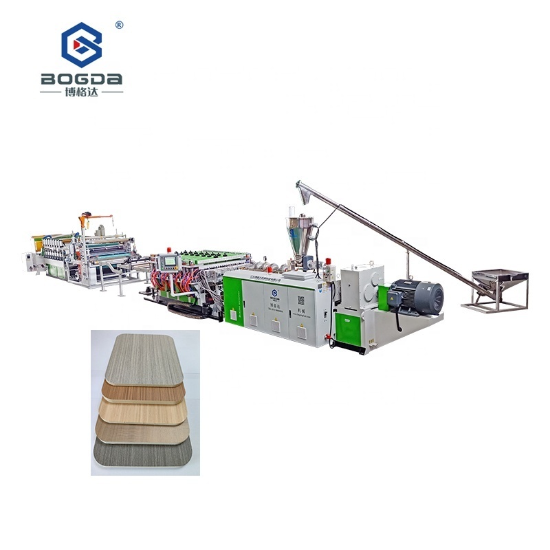 BOGDA Automatic 1220mm WPC PVC Foam Decoration Board Making Machine Extrusion Line For Kitchen Cupboard