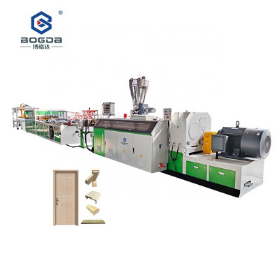 BOGDA Automatic PVC Wood Plastic Composite Door Panel Making Machine /WPC Profile Production Line With Recycling Plastic