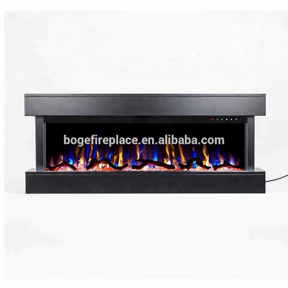 new design China 50 inch 3 side wall mounted floating electric fireplace mantel suits home heaters