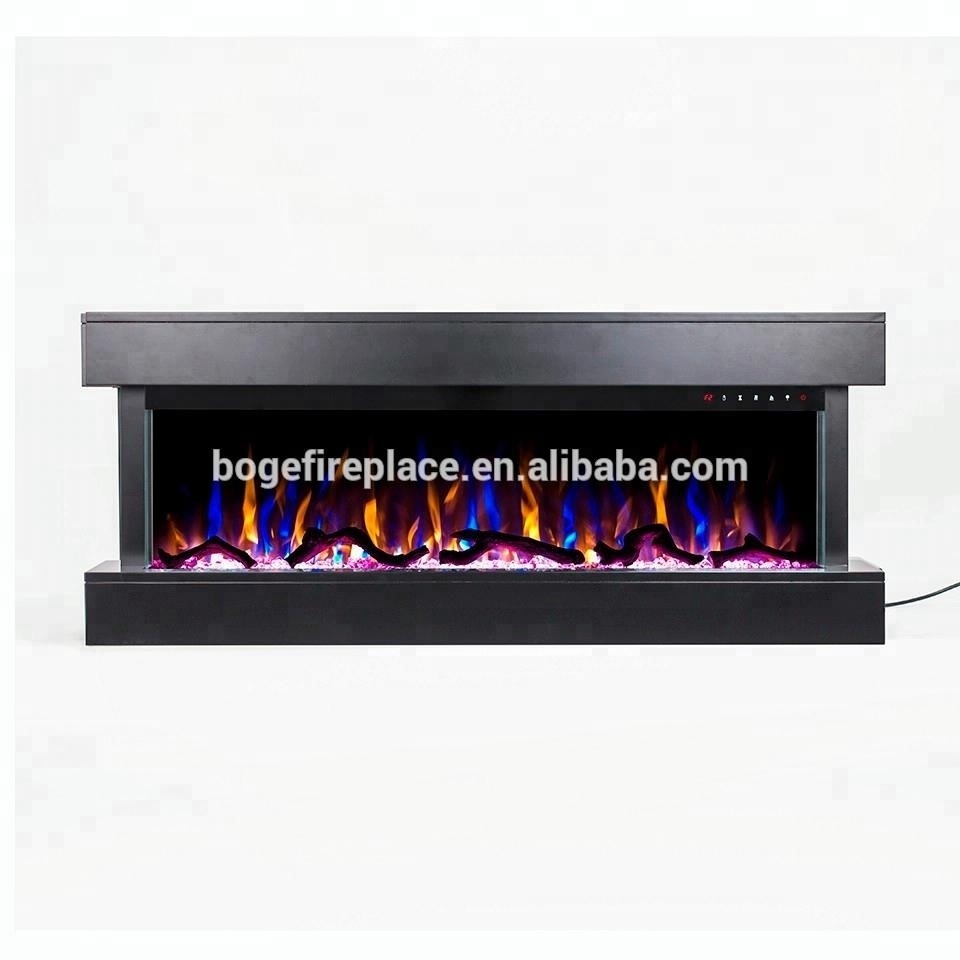 new design China 50 inch 3 side wall mounted floating electric fireplace mantel suits home heaters