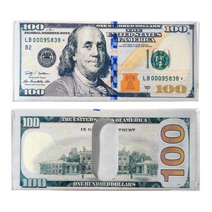 Fashion money print wallet for women national currency print canvas men 100 dollar bill purse wallet