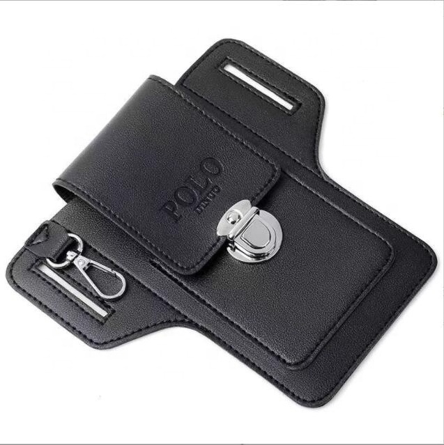 Ready to ship mens PU leather mobile phone bags & cases cigarette case pouch waist bag