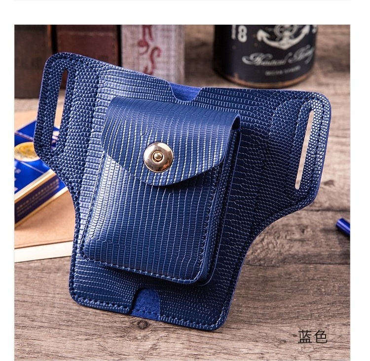 2023 popular cigarette case hiking crossbody mini leather pouch waist mobile phone bags for men