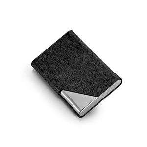 PU Leather Aluminum Stainless Metal Name Card Case Box For Men Woman Personalized Business Card Holder