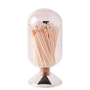 Custom-selling of Different Colors and Sizes Glass Match Cloche Jar for Matchsticks Packing Usage