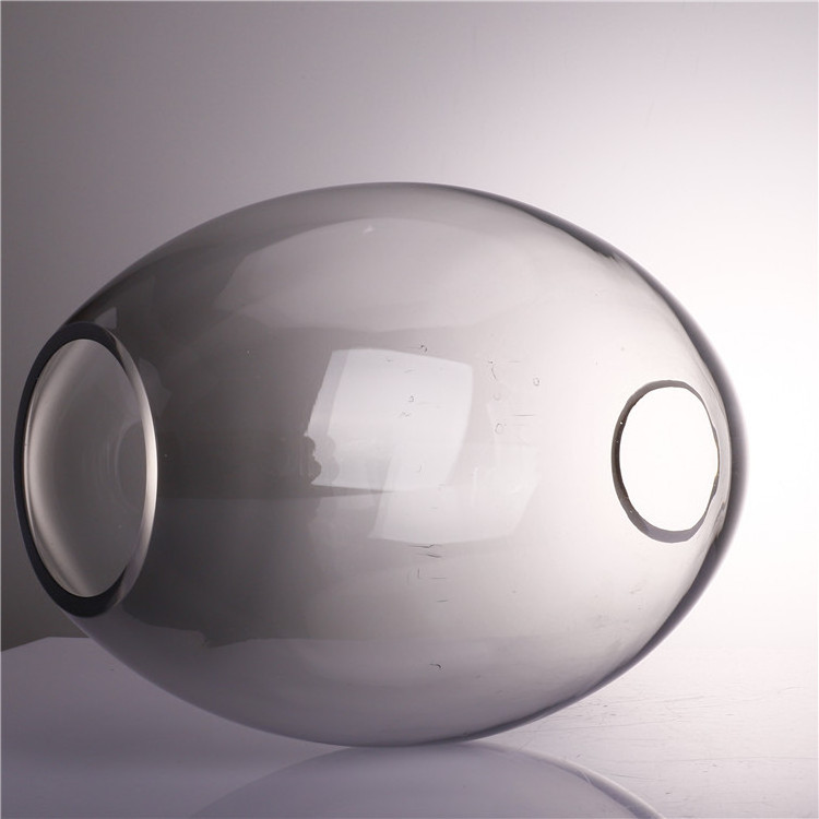 Grey glass ball lampshade round glass ceiling light covers replacement glass globe for lamp