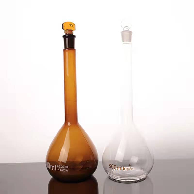 Borosilicate Clear 250 Ml 1000Ml 2000Ml Long-Necked Lab Measuring Flask Glass Volumetric Flask For Dissolution