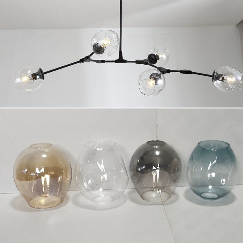 Customized Smoke Grey Cone Glass Dome Shaped Ceiling Lamp Pendant Light Shades