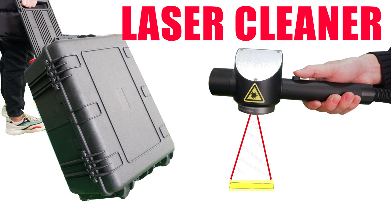 Continuous Pulse Handheld Fiber Laser Cleaning Machine for metal rust Laser Rust Removal Metal Oil 100watt suitcase style