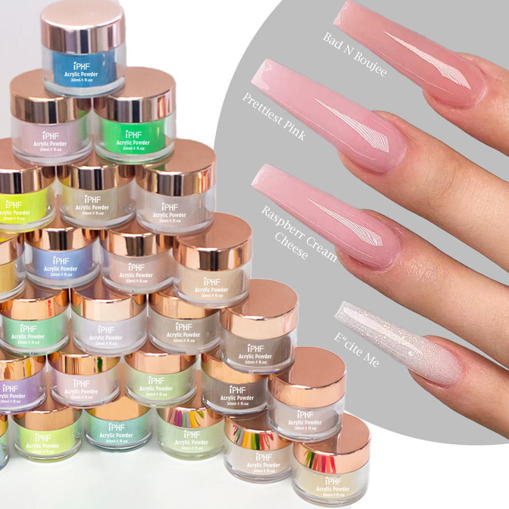 Custom Professional Salon Quality Acrylic Powders Nail Acrylic Powder Set 4 In 1 Pink Nail Supplies