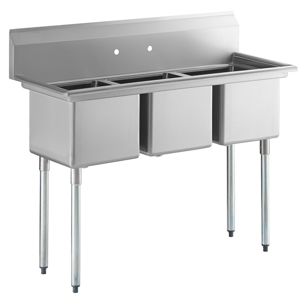 Most Popularhot Sale High Quality 3 Sink Compartment Sink Stand Adjustable 3 Components Sink Restaurant