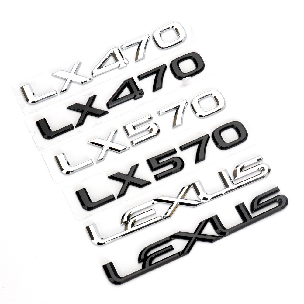 Lx470/570 Metal Letters Mini Custom Plastic Number Logo 3D Car Stickers Chrome Badge