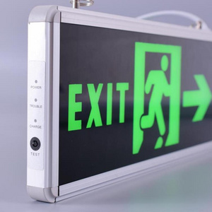 Single sided or Double sided Led Emergency Exit Sign Light Buid-in Rechargeable Battery for Outage emergency  green exit light3w