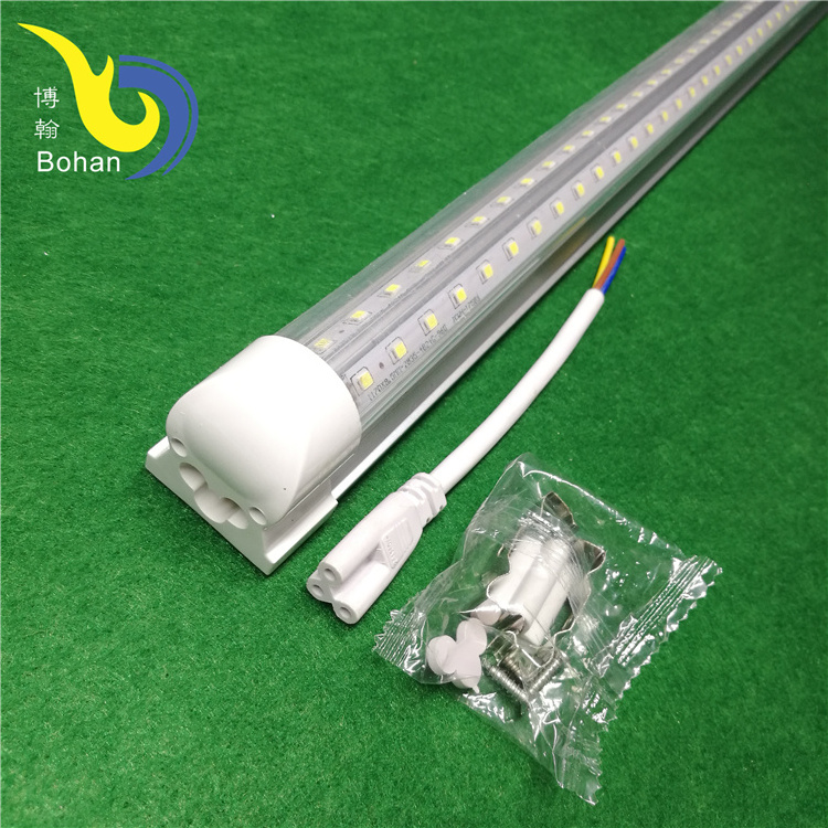 V-shaped  Aluminum Plate Led Tube 8ft T8 Lamp 72watt T8 integrated Vshaped led tube