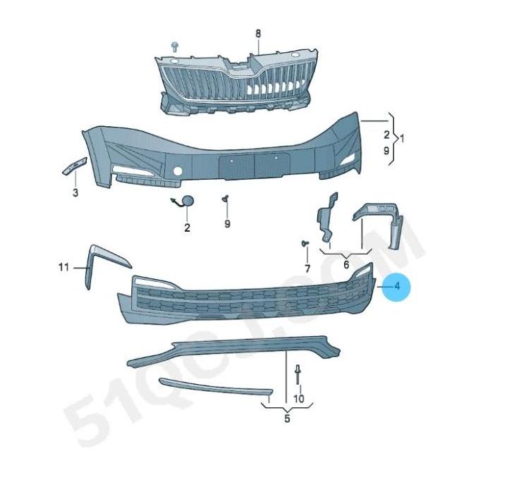 Komick GT lower middle net lower grille spoiler 18B807061 9B9