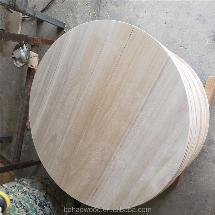 Wholesale Price Wooden Round Table Top Solid Wood /Half Moon Dining Table Top Paulownia/Pine/Poplar