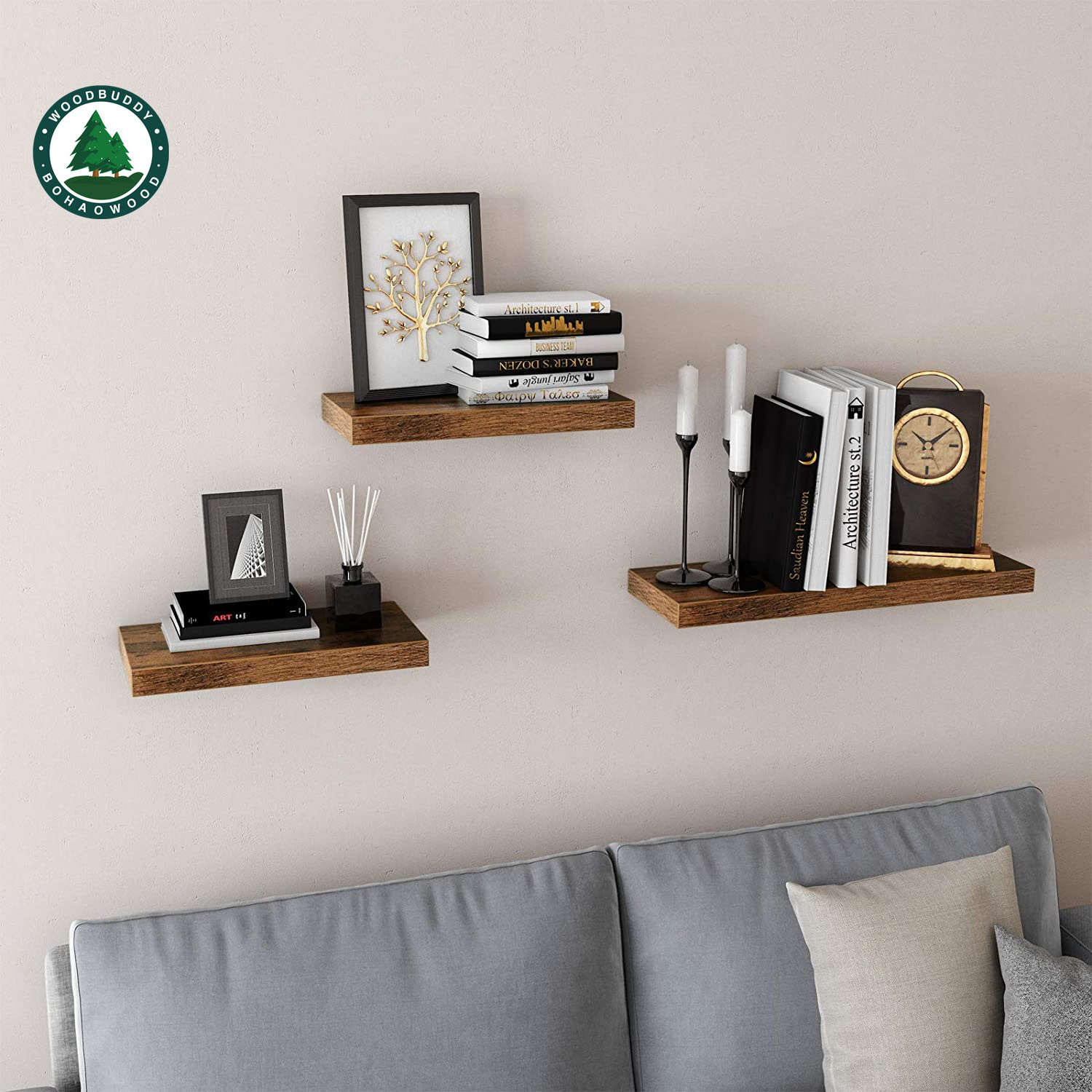 Wall Mounted Floating Shelves MDF Floating Shelves MDF Shelving for Bathroom Kitchen and Living Room Deco