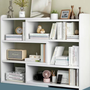 Cheapest home furniture / customized book storage wooden shelf /craft and plant display usage wooden bookcase