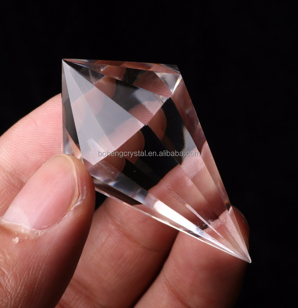 12 Sided Natural Clear Vogel Style Quartz Crystal Cut Double Terminated Point Meditation Healing