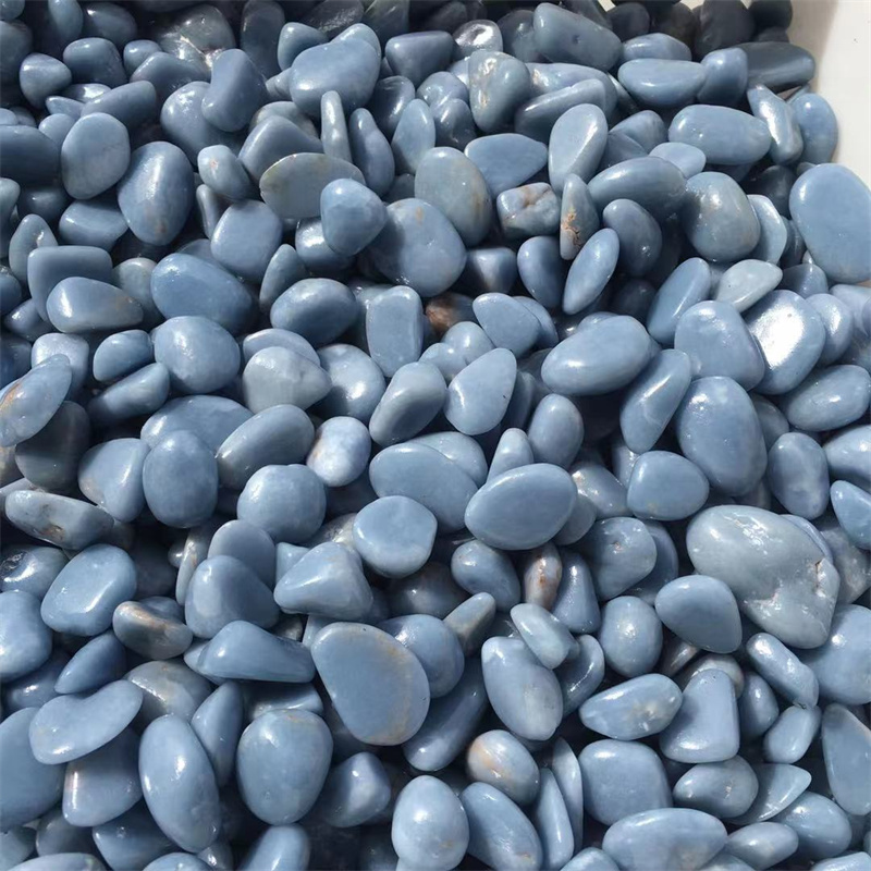 Factory price factory bulk wholesale natural jade tumbled stones blue aventurine jade angelite tumble stone angel stone